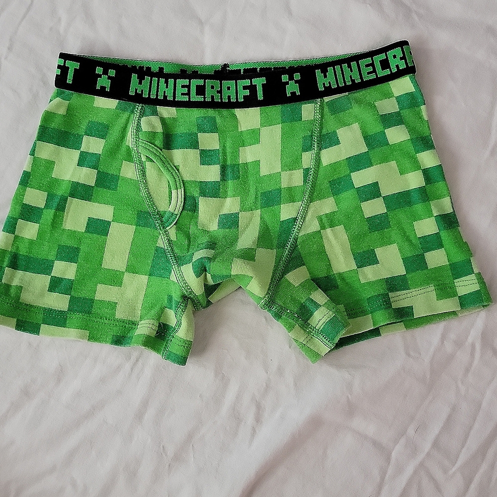 Minecraft boxer/briefs, boys size 8. No rips, tears or stains.